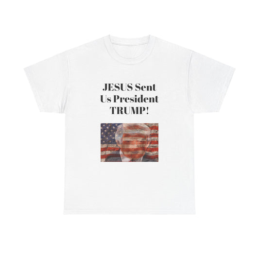 Jesus Sent us Trump! BLESSED unisex heavy cotton tee