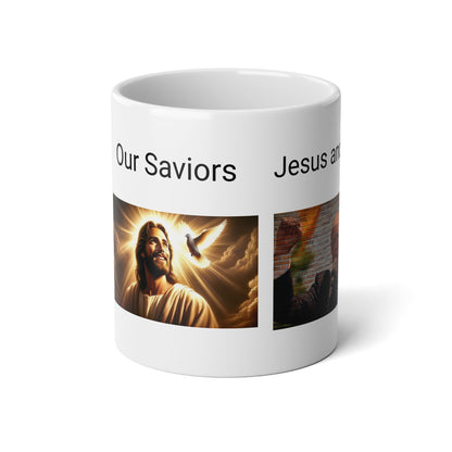 Our Saviors Jesus and Trump BLESSED jumbo coffee mug 20oz